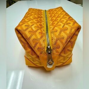 Goyard Yellow Orange Monogram Cosmetic Pouch